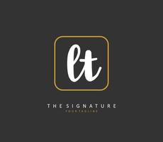 l t lt Initiale Brief Handschrift und Unterschrift Logo. ein Konzept Handschrift Initiale Logo mit Vorlage Element. vektor