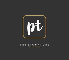 p t pt Initiale Brief Handschrift und Unterschrift Logo. ein Konzept Handschrift Initiale Logo mit Vorlage Element. vektor