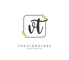 v t vt Initiale Brief Handschrift und Unterschrift Logo. ein Konzept Handschrift Initiale Logo mit Vorlage Element. vektor