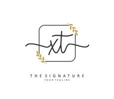 x t xt Initiale Brief Handschrift und Unterschrift Logo. ein Konzept Handschrift Initiale Logo mit Vorlage Element. vektor