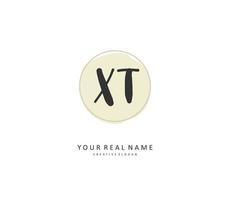 x t xt Initiale Brief Handschrift und Unterschrift Logo. ein Konzept Handschrift Initiale Logo mit Vorlage Element. vektor