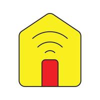 smart Hem ikon vektor illustration med wiFi förbindelse symbol, premie kvalitet och färgrik Smart hem ikon