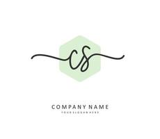 c s cs första brev handstil och signatur logotyp. en begrepp handstil första logotyp med mall element. vektor