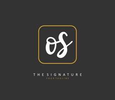 Ö s os Initiale Brief Handschrift und Unterschrift Logo. ein Konzept Handschrift Initiale Logo mit Vorlage Element. vektor