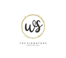 w s ws Initiale Brief Handschrift und Unterschrift Logo. ein Konzept Handschrift Initiale Logo mit Vorlage Element. vektor