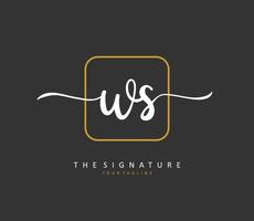 w s ws Initiale Brief Handschrift und Unterschrift Logo. ein Konzept Handschrift Initiale Logo mit Vorlage Element. vektor