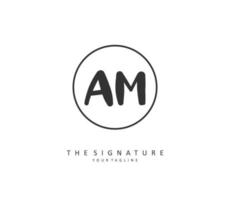 ein m bin Initiale Brief Handschrift und Unterschrift Logo. ein Konzept Handschrift Initiale Logo mit Vorlage Element. vektor