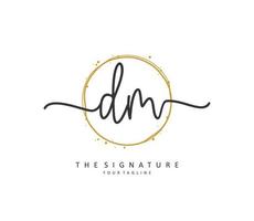 d m dm Initiale Brief Handschrift und Unterschrift Logo. ein Konzept Handschrift Initiale Logo mit Vorlage Element. vektor