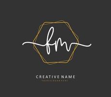 f m fm Initiale Brief Handschrift und Unterschrift Logo. ein Konzept Handschrift Initiale Logo mit Vorlage Element. vektor