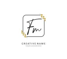 f m fm Initiale Brief Handschrift und Unterschrift Logo. ein Konzept Handschrift Initiale Logo mit Vorlage Element. vektor