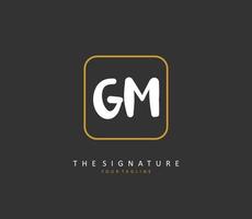 G m gm Initiale Brief Handschrift und Unterschrift Logo. ein Konzept Handschrift Initiale Logo mit Vorlage Element. vektor