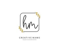 h m Hm Initiale Brief Handschrift und Unterschrift Logo. ein Konzept Handschrift Initiale Logo mit Vorlage Element. vektor