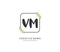 v m vm Initiale Brief Handschrift und Unterschrift Logo. ein Konzept Handschrift Initiale Logo mit Vorlage Element. vektor