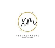 x m xm Initiale Brief Handschrift und Unterschrift Logo. ein Konzept Handschrift Initiale Logo mit Vorlage Element. vektor