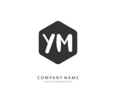 y m ym Initiale Brief Handschrift und Unterschrift Logo. ein Konzept Handschrift Initiale Logo mit Vorlage Element. vektor