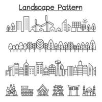 Stadtlandschaft, Wald, Smart City, Wahrzeichen Vektorgrafikdesign vektor