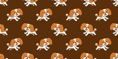 Vektor Zeichentrickfigur Shih Tzu Hund Musterdesign Hintergrund