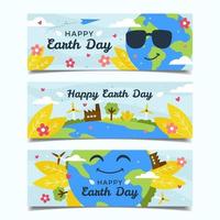 Happy Earth Day Banner Set vektor