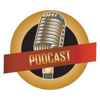 Podcast Logo Vektor im rot und Gold Farbe mischen