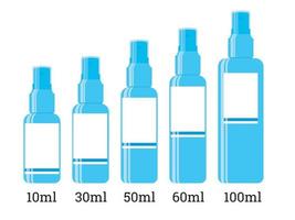 vektor spray flaskor av olika storlekar