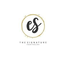 e s es Initiale Brief Handschrift und Unterschrift Logo. ein Konzept Handschrift Initiale Logo mit Vorlage Element. vektor