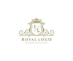 första il brev lyxig varumärke logotyp mall, för restaurang, kungligheter, boutique, Kafé, hotell, heraldisk, Smycken, mode och Övrig vektor illustration.