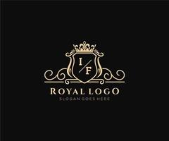 Initiale wenn Brief luxuriös Marke Logo Vorlage, zum Restaurant, Königtum, Boutique, Cafe, Hotel, heraldisch, Schmuck, Mode und andere Vektor Illustration.