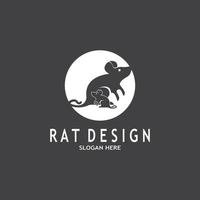 Ratte schwarz Silhouette Logo Vektor Illustration