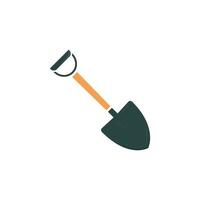 enkel vektor skyffel logotyp mall. verktyg ikoner för trädgårdsarbete och jordbruk.