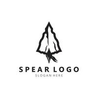 spjut logotyp design med mall vektor illustration