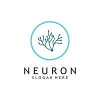 nerv cell logotyp eller nervcell logotyp med vektor mall