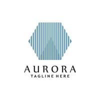 Aurora Licht Welle Logo Vorlage vektor
