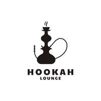 Huka Shisha Silhouette Logo Vorlage zum Bar, Cafe und Verein. vektor