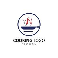 Utensilien Logo zum Kochen mit Konzept Vektor Vorlage