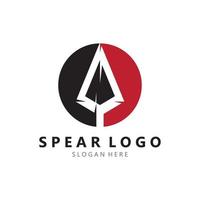 spjut logotyp design med mall vektor illustration