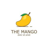 vektor mango frukt logotyp mall. mango ikon i platt begrepp.