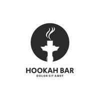 Huka Shisha Silhouette Logo Vorlage zum Bar, Cafe und Verein. vektor