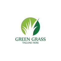 natürlich Gras Logo Design Vorlage vektor