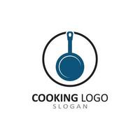 Utensilien Logo zum Kochen mit Konzept Vektor Vorlage