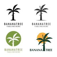 Banane Baum Silhouette Vektor einfach Logo Vorlage.