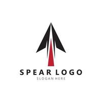 spjut logotyp design med mall vektor illustration