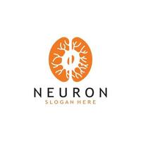 Nerv Zelle Logo oder Neuron Logo mit Vektor Vorlage