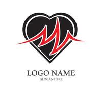 Herz schlagen Logo oder Impuls Linie Logo zum medizinisch Medizin mit modern Vektor Illustration Konzept.