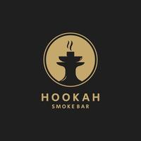 Huka Shisha Silhouette Logo Vorlage zum Bar, Cafe und Verein. vektor