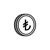 Kalkon officiellt de republik av turkiye valuta symbol, turkiska lire ikon, Prova tecken. vektor illustration