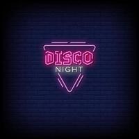 disco natt neonskyltar stil text vektor