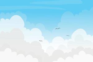 tecknad serie molnig blå himmel bakgrund vektor