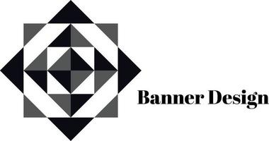 Vektor schwarz Weiß geometrisch Muster Banner