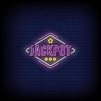 jackpot neonskyltar stil text vektor