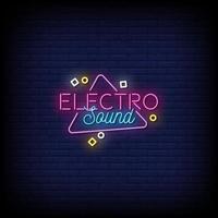 electro sound neonskyltar stil text vektor